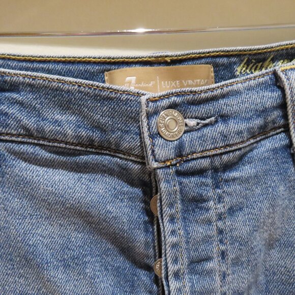 7 FOR ALL MANKIND High Waist Josefina Jeans in Light Blue Denim Casual - Picture 3 of 10